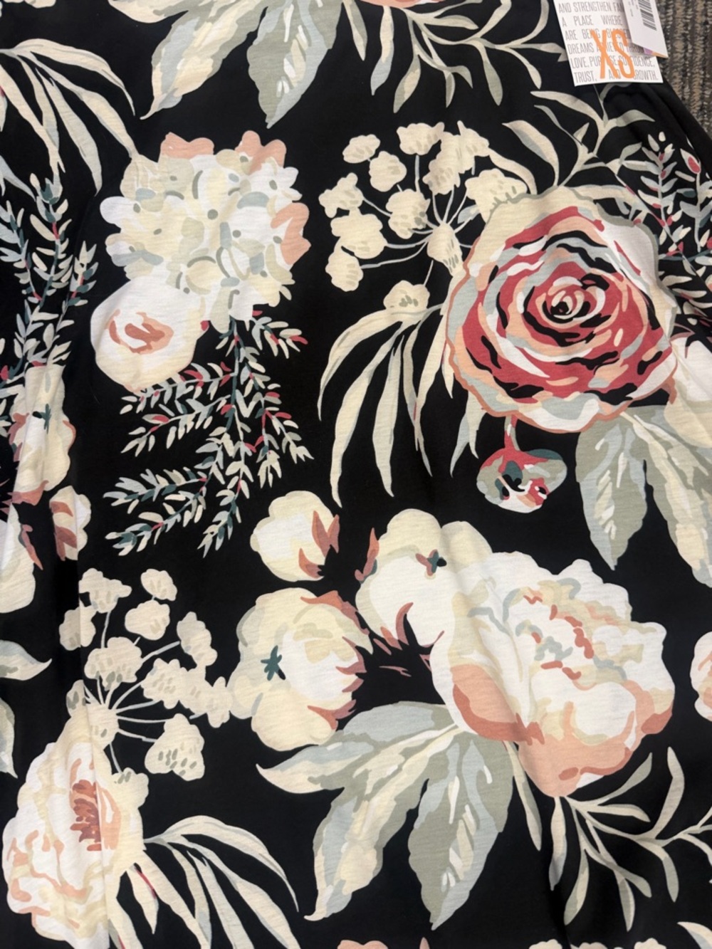 NWT LuLaRoe Carly Black Floral High-Low Dress Sz XS - Picture 3 of 3